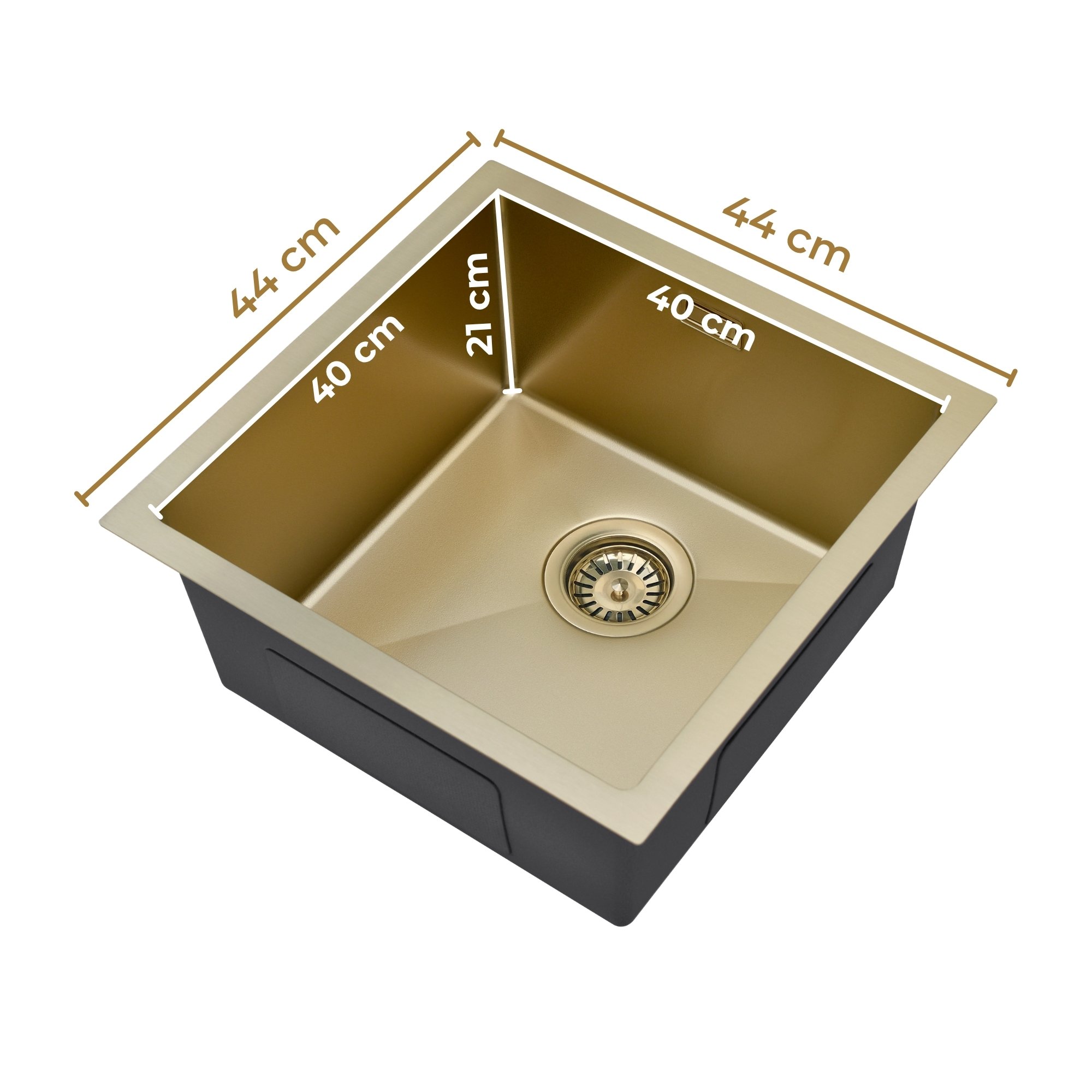 Zlew stalowy jednokomorowy Steel SINK 45 z wymiarowaniem